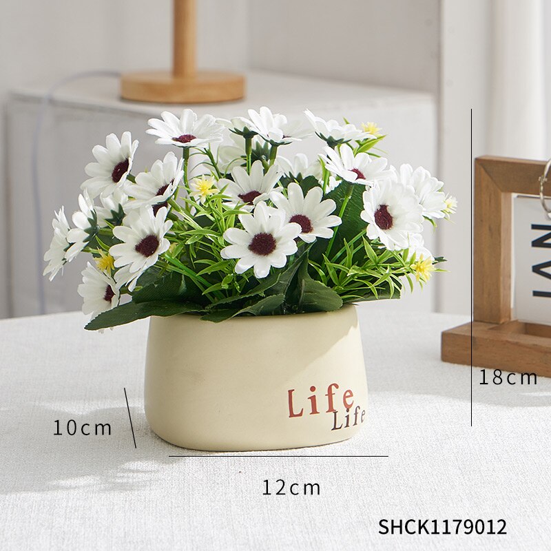 Artificial plants for decoration home decoration accessories Room decor wedding decoration Artificial flowers Desktop Bonsai: flower pot set D