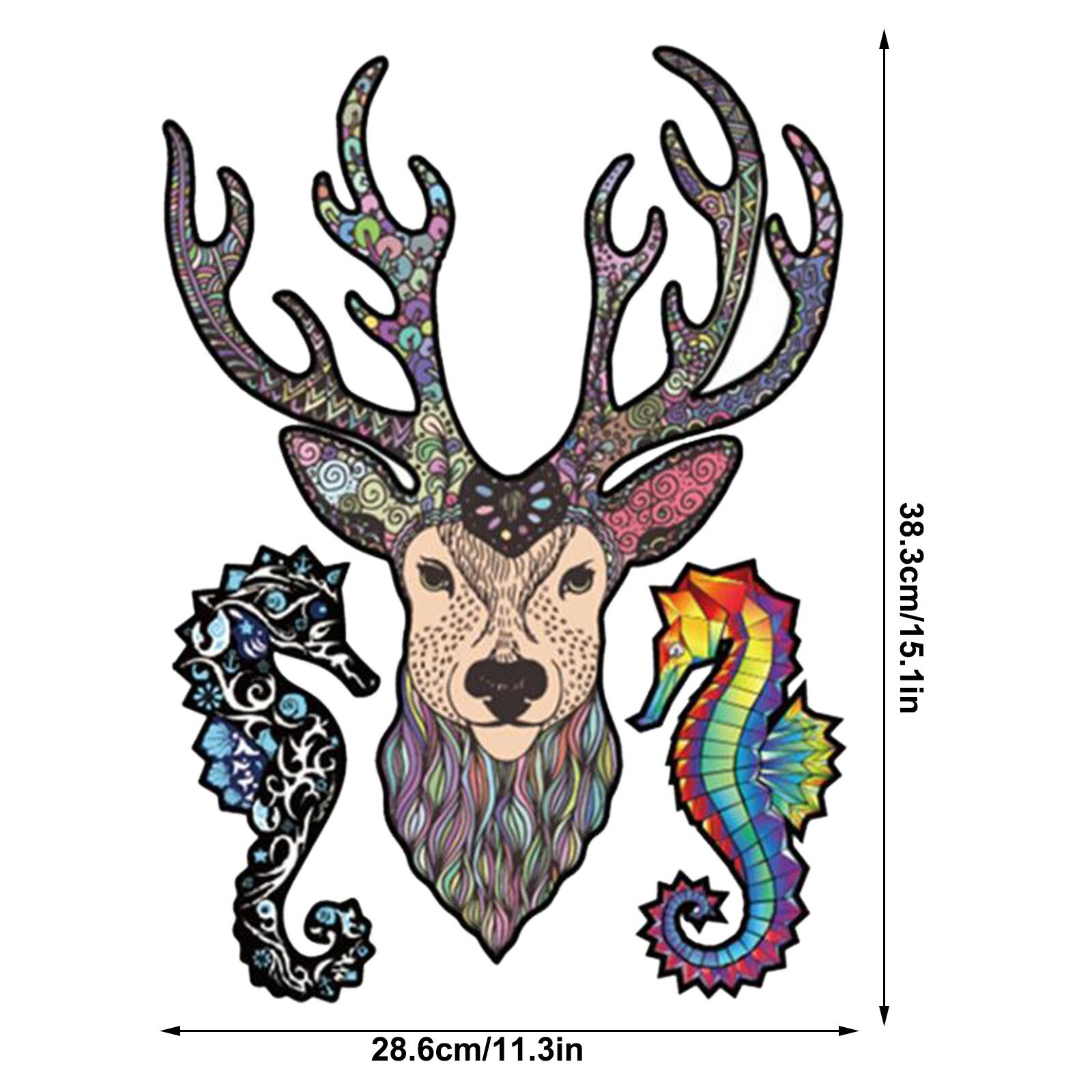 Animal Jigsaw 3D Wooden Puzzle For Adults And Kids Toys Unique Shaped Pieces Puzzle Crafts Decor With Wooden Box: 205 PCS A3