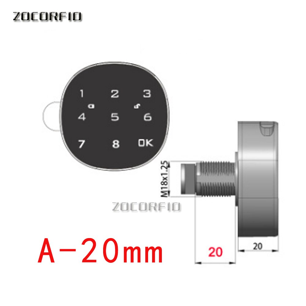 The newest Confused password function Touch Keypad Password Metal 8 Digital Electronic Cabinet locker lock: A20mm