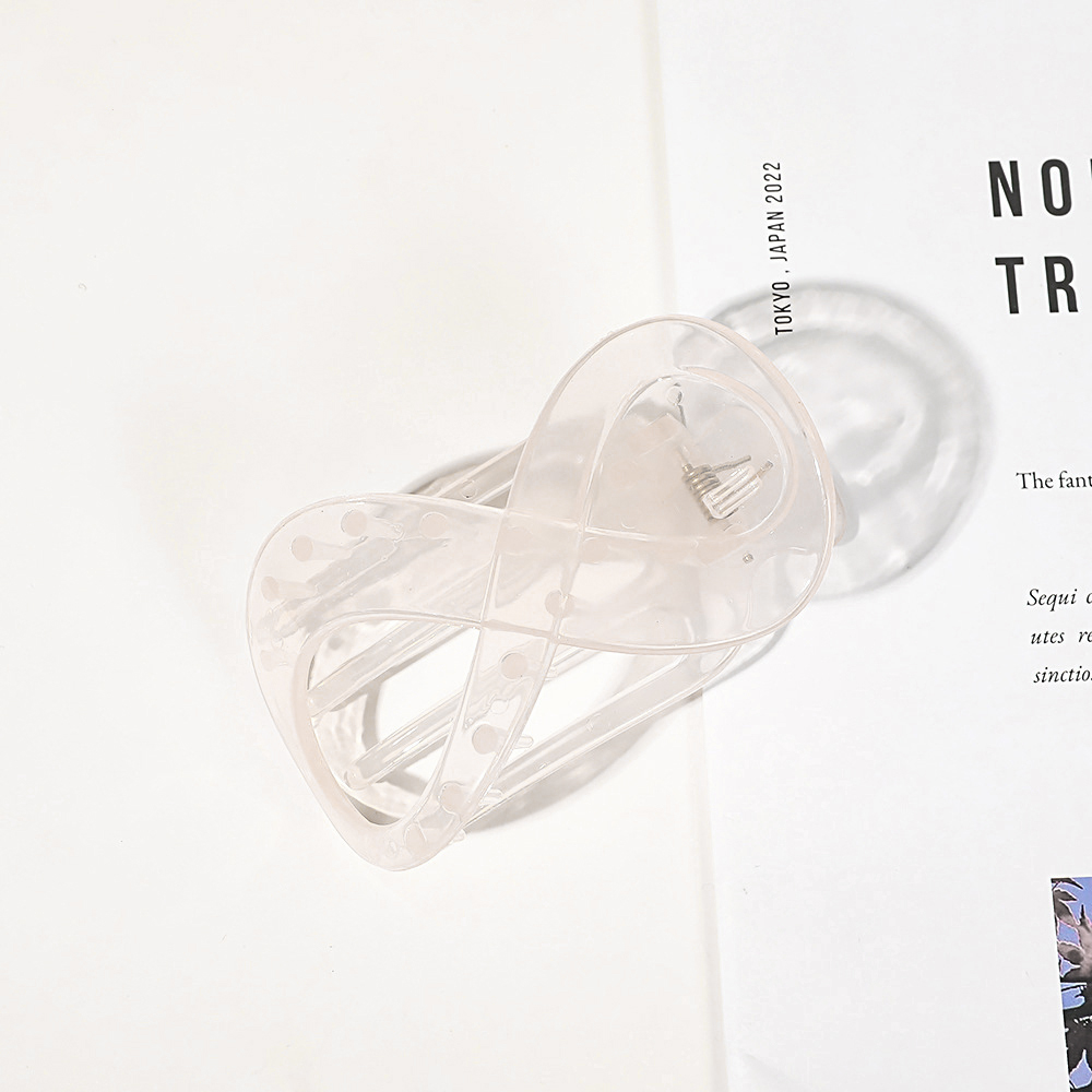 Trend PC Hair Clip Simple 8-shaped Infinity Styling Holder Shark Hair Claw Clip Hair Accessories For Women: Silver