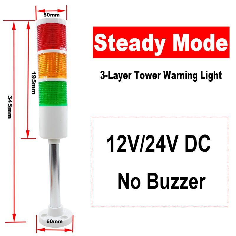 Mehrschichtiges Warnlicht, Werkzeugmaschine, dreifarbiges Licht, LED-Signal, Leuchtturm, Ton, Licht, Alarm, Betrieb, Fehlerlicht, 12/24 V, 220 V: Brown
