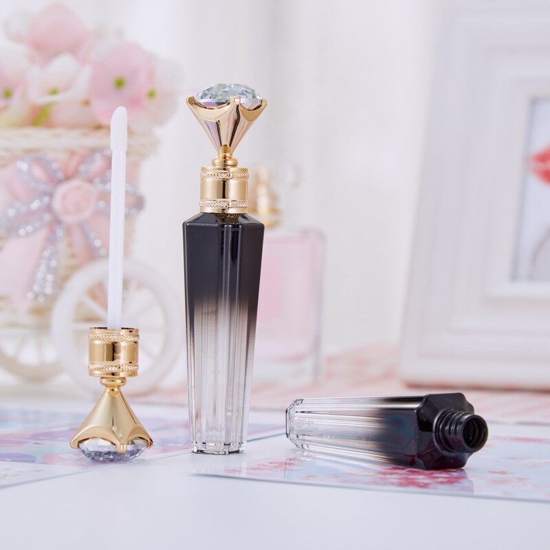 3ml diamanthætte plast lipgloss tube gør-det-selv lipgloss beholdere flaske tom kosmetik beholder værktøj makeup organizer: Sort gradient
