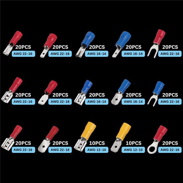 280/480/1200PCS Assorted Wire Crimp Terminals Electrical Wire Connectors Kit Or 1PC Crimper