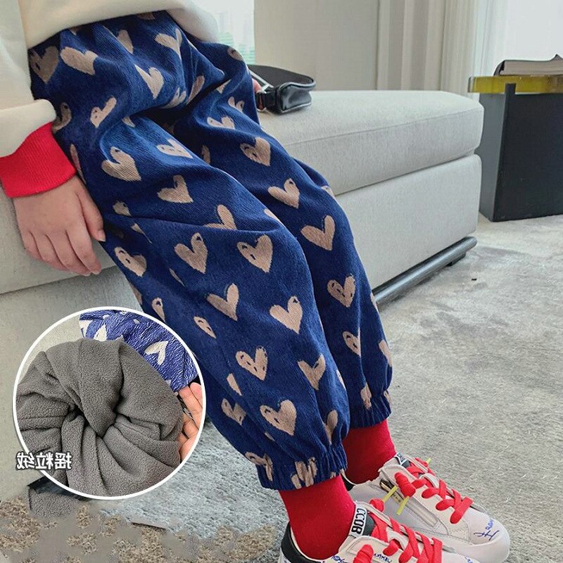 Mädchen Hosen Liebe Kabel Single freundlicher Samt Dicken Beiläufige Hosen Hosen Herbst und Winter Tuch Neue Lange Herz Hosen