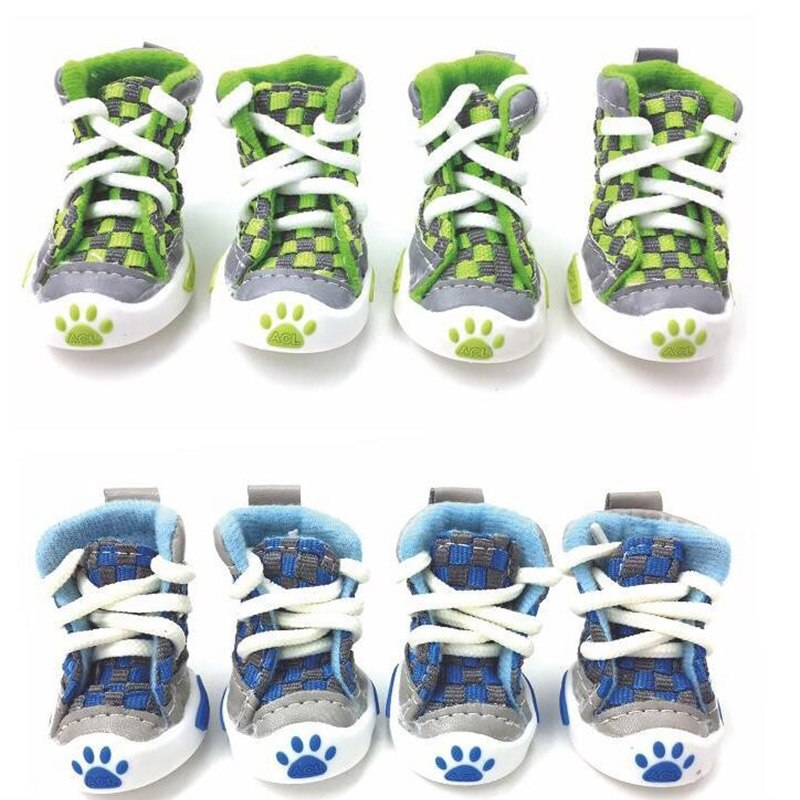 4 Stks/set Hond Schoenen Kleine Hond Puppy Laarzen Voetbal Stijl Goedkope Hond Zomer Schoenen Voor Kleine Huisdieren vier Kleuren