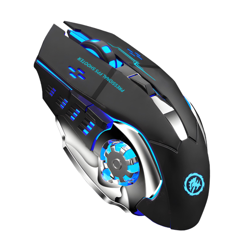 Wiederaufladbare Drahtlose Maus Gaming Computer Stille Bluetooth Maus 2,4G USB Mechanische Hintergrundbeleuchtung PC Gamer Maus Für Computer: Default Title