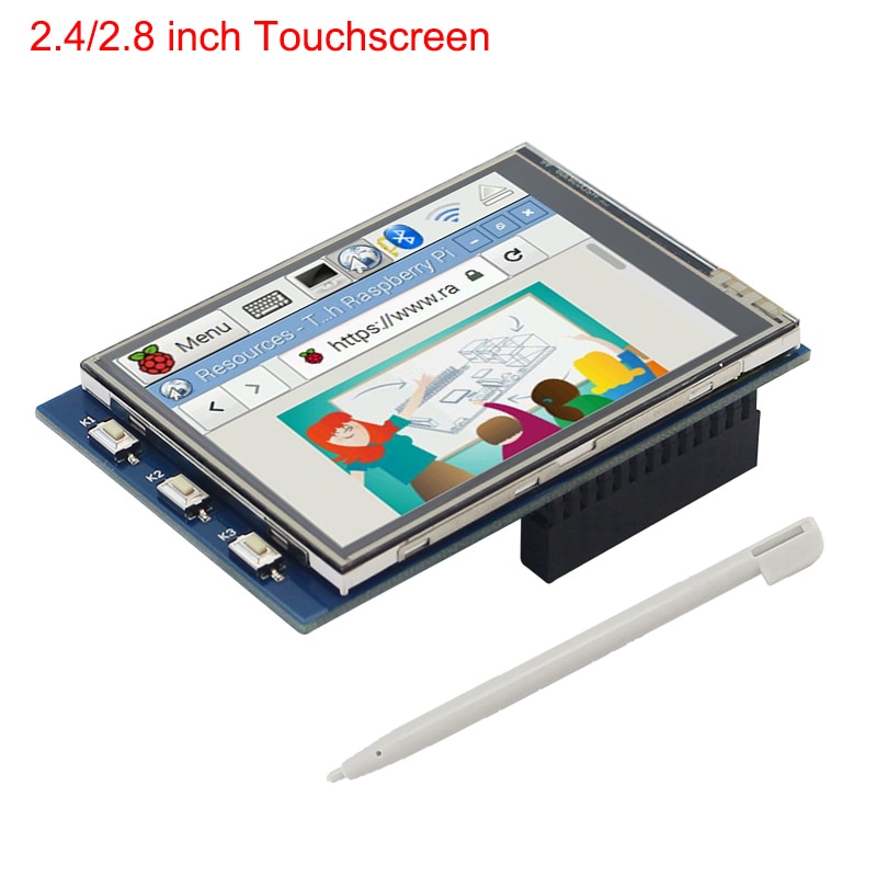 Raspberry Pi 4B/3B+/3B 2.8 inch 2.4 inch Touchscreen 320*240 LCD TFT SPI Display for All Version Raspberry Pi with Touch Pen