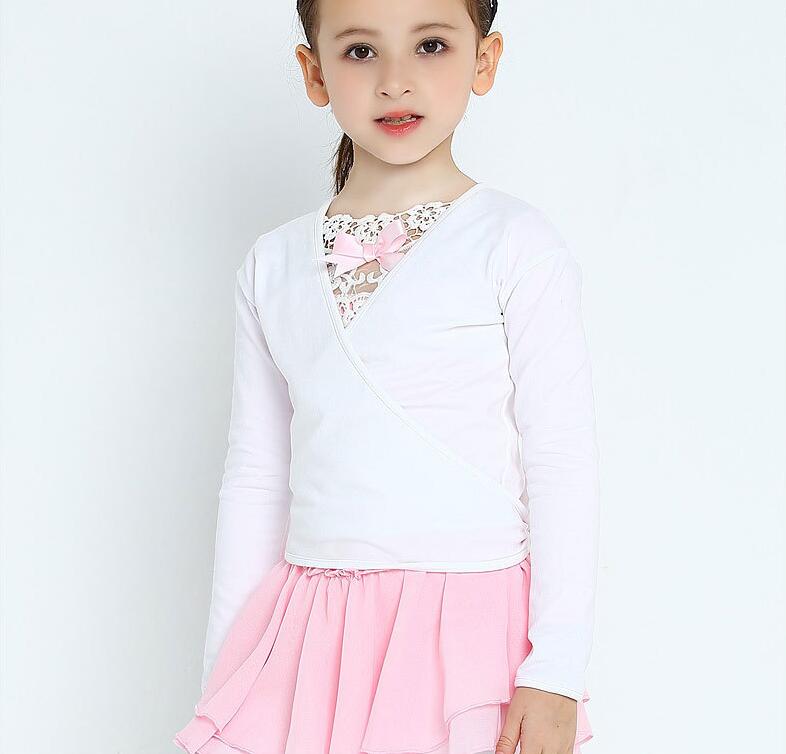 90cm-165cm tytön tanssivillapaita ballerina pitkähihainen neulepusero baletti neuletakki voimistelu lämmittelypaita valkoinen: Valkoinen / 90-110cm korkeus