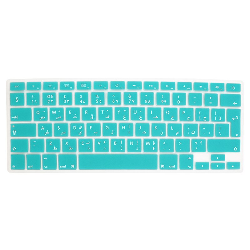 SR 14 Colors EU Arabic Language Letter Silicone Keyboard Cover Sticker for Macbook Air 13 Pro 13 15 17 Retina Protector Sticker: Sky Blue