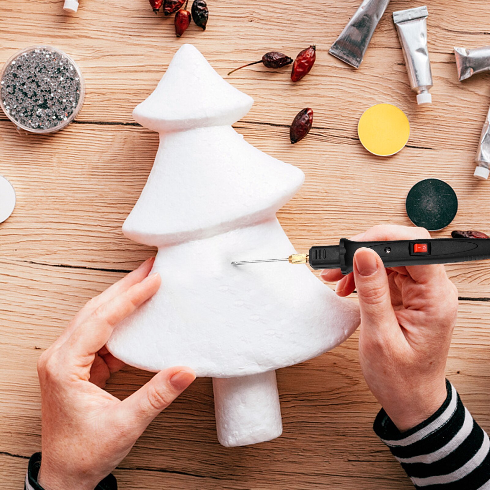 24W Electric Foam Cutter Kit Adjustable Temperature 0-300℃ Foam Cutting Pen Wire Cutter Styrofoam Cutting Tool Engraver