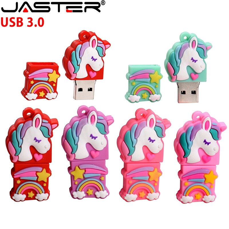 JASTER Cartoon nowy jednorożec Pen Drive 16GB 8GB 64GB 32GB 128GB pamięć usb Pendrive Pendrive u dysk moda prezent