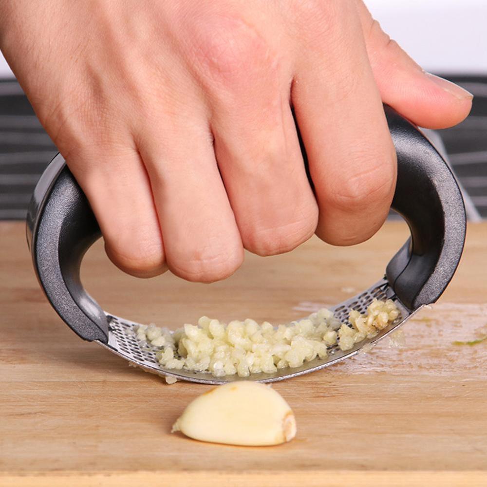 Multifunctional Manual Steel Garlic Presses Grinder Tool Chopper Peeler Cutter Slicer Gadget Cooking Kitchen I0D4