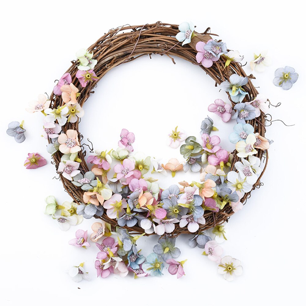 Décoration de mariage rotin couronne métal cerceau couronne décor Floral cerceau noël Navidad décor pour la maison suspendus fleur artificielle