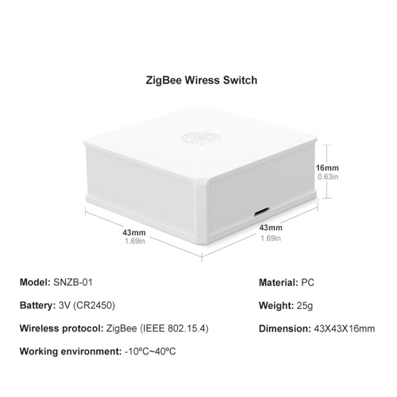 SONOFF Zigbee SNZB-01 Mini Wireless Switch eWeLink APP Remote Control Smart Home Switch Works With ZBBridge IFTTT