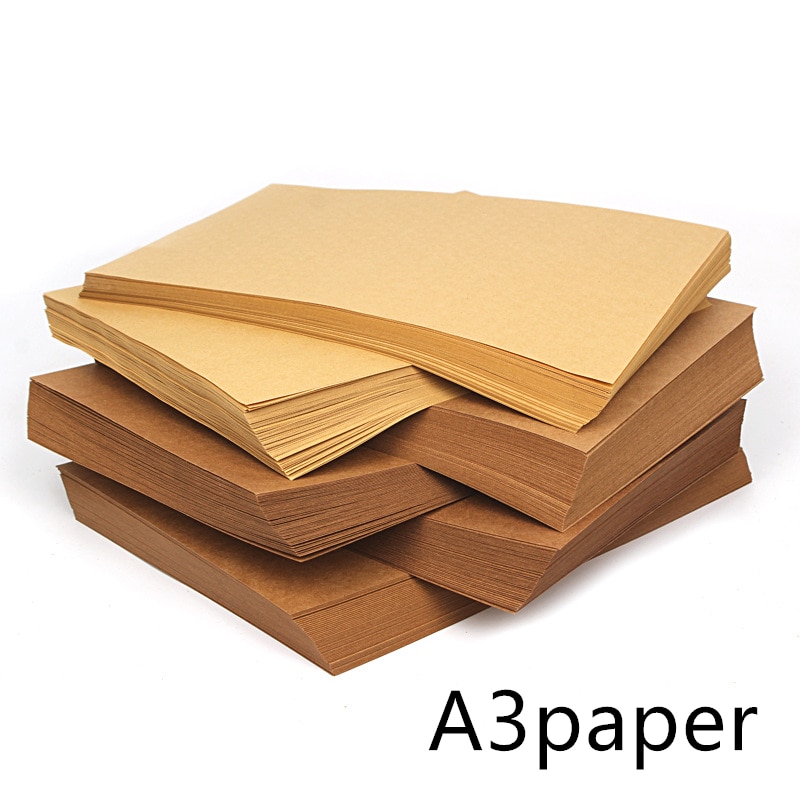 70-200gsm 20 pcs A3 Bruin Kraftpapier DIY Handmake Kaart Maken Craft Papier DIY Dik Karton Karton