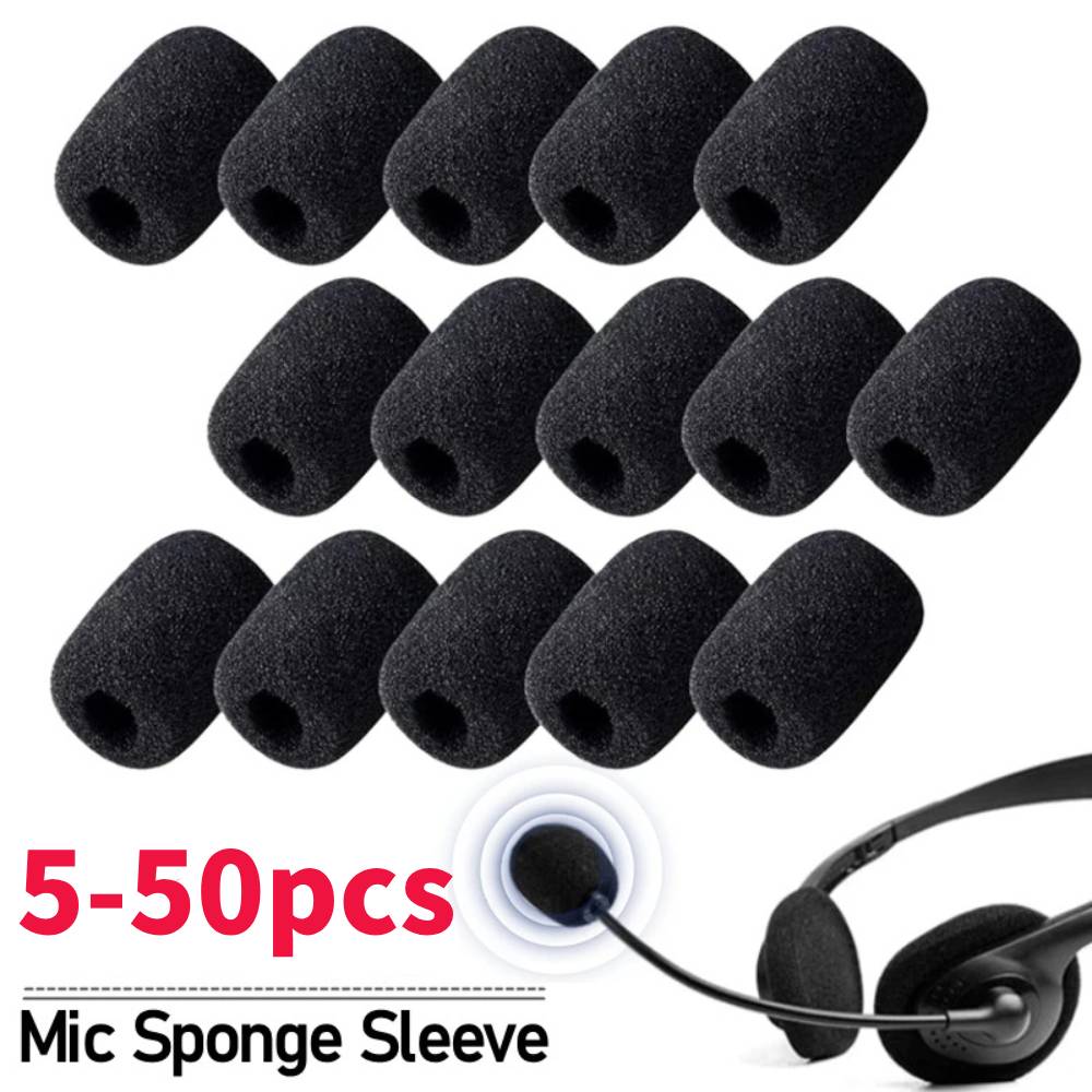 /50Stck Mini-Mikrofon Windschutz scheibe Ersatz Schwamm abdeckung Headset Mikrofon Schaum abdeckung Schutzkappe für Headset Kragen Mikrofon