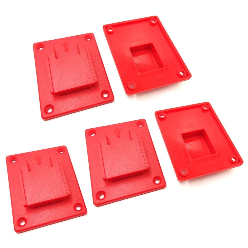 5Pcs/set Electric Tool Holders Wall Mount Machine Storage Rack Electric Tool Fixing Devices Fit For Milwaukee- Tool Base: Red