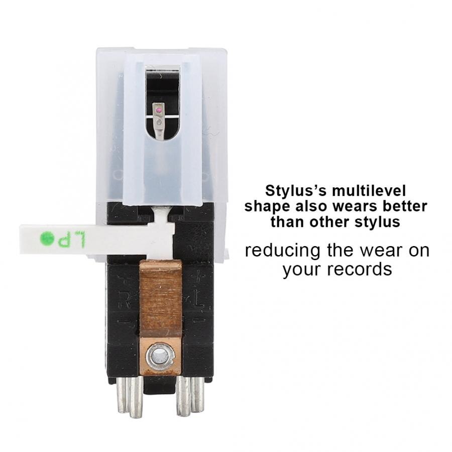 Turntable Cartridge Accessories Dual Needle Stereo Stylus Electromagnetic Phonograph Head Stylus for Record Player Accessory