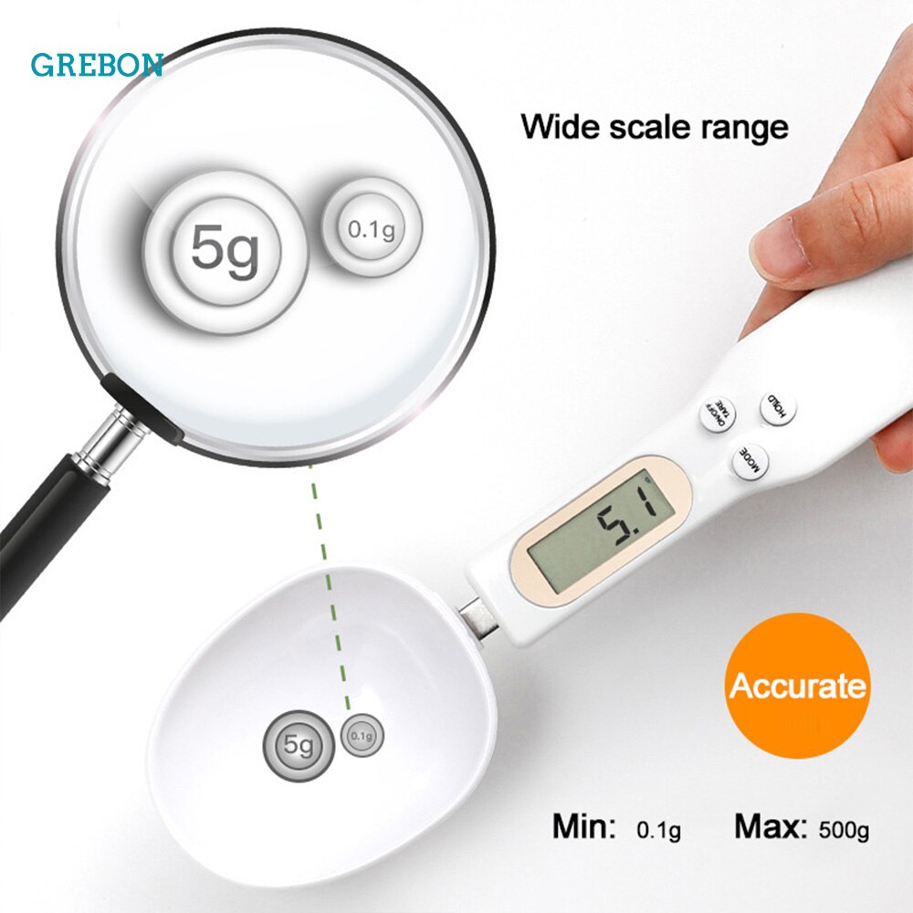 Cuchara de peso electrónica, balanza de medición de precisión, báscula de alimentos, medidor de peso digital para cocina, medidor portátil para hornear café