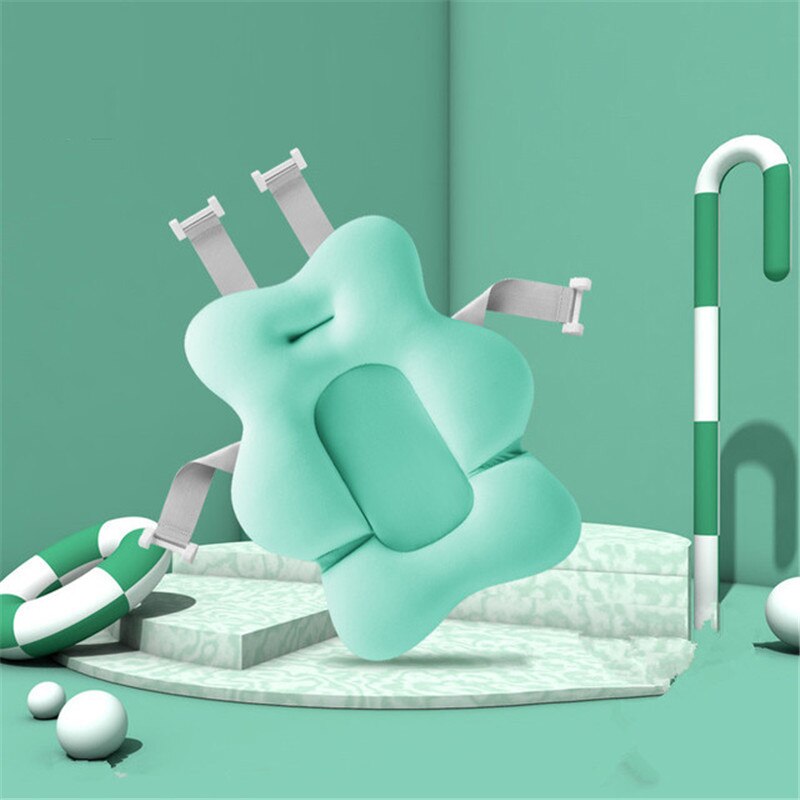 Baby shower badepude bærbar luftpude seng/stol/hylde skridsikker badekarmåtte tegneserie sikkerhed sikkerhed badesæde støttepude: 9