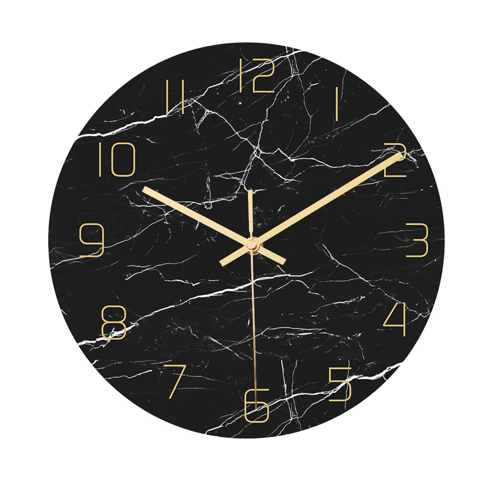 30CM Acrylic Wall Clock Quartz Analog Marble Clock 3D Chic Marble Print Modern Round Wall Watch Nordic Creativity Home Decor: 010