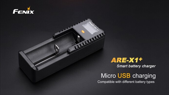 Fenix ARE-X1 + Slimme Lcd-scherm Ion USB Intelligente Acculader voor 18650 26650 AA AAA