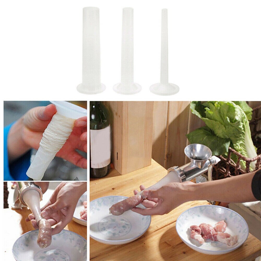 Verlengen drie stuk worst klysma trechter roestvrij staal vleesmolen klysma buis plastic klysma vlees tool