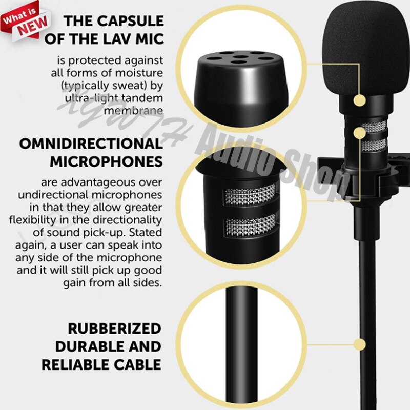 Condenser Lavalier Microphone Lapel Unidirectional... Grandado