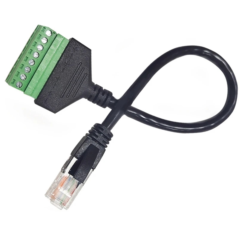 Bloque de terminales RJ45 a tornillo, conector 8P Ethernet Rj45 macho hembra a Cable adaptador de red de Terminal de tornillo de 8 pines para CCTV DVR: Plata
