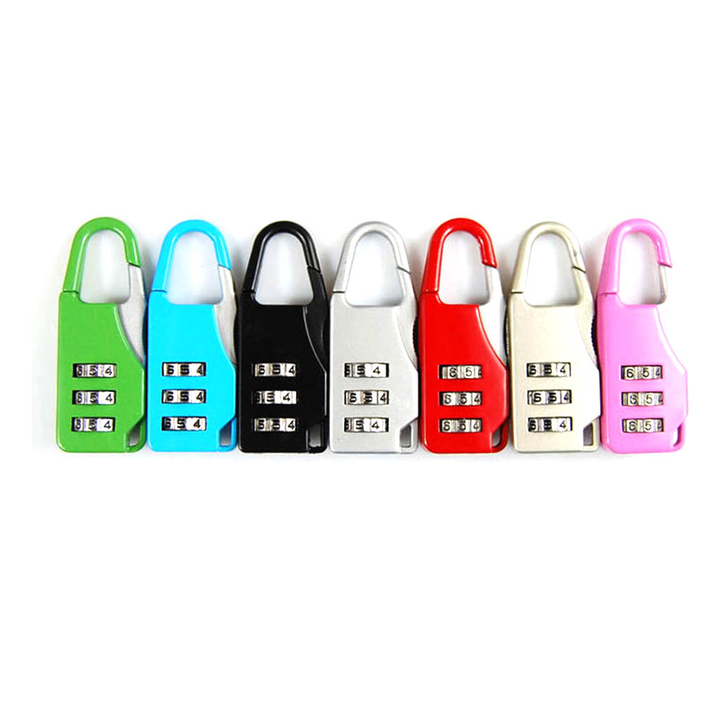 Candado de combinación de código de número de dígitos, candado de seguridad para viaje, candado de equipaje de gimnasio, 3 Mini Dial