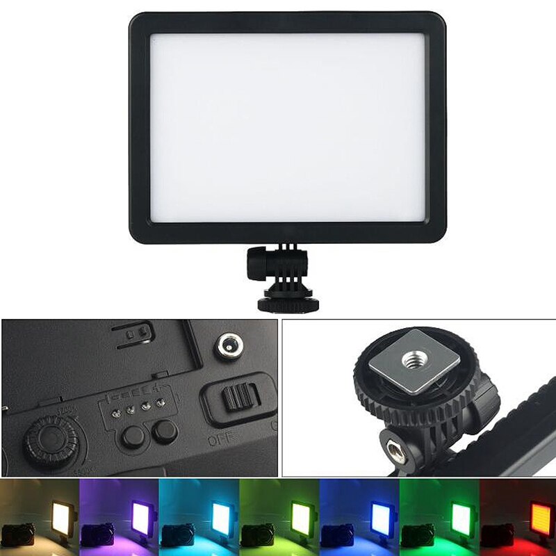 LED lumière vidéo LCD multicolore et Dimmable DSLR Studio lumière LED panneau de lampe pour caméra DV caméscope RGB atmosphère lumière