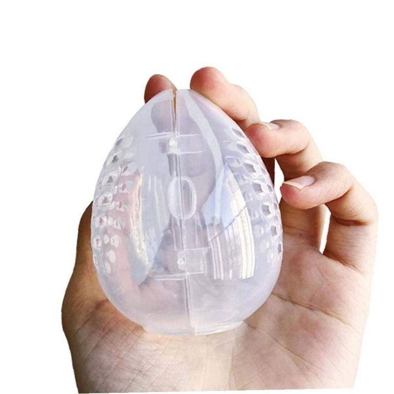 Oddychająca plastikowa gąbka robić makijażu Obudowa podróż mikser uchwyt śliczne kapsułki w kształcie z otworami schowek