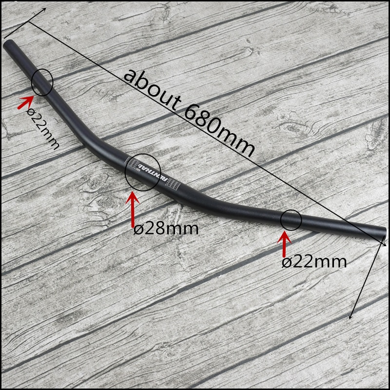 Manillar plano para motocicleta de aleación de aluminio modificado, de 680mm, de 28mm, de diámetro variable, para café