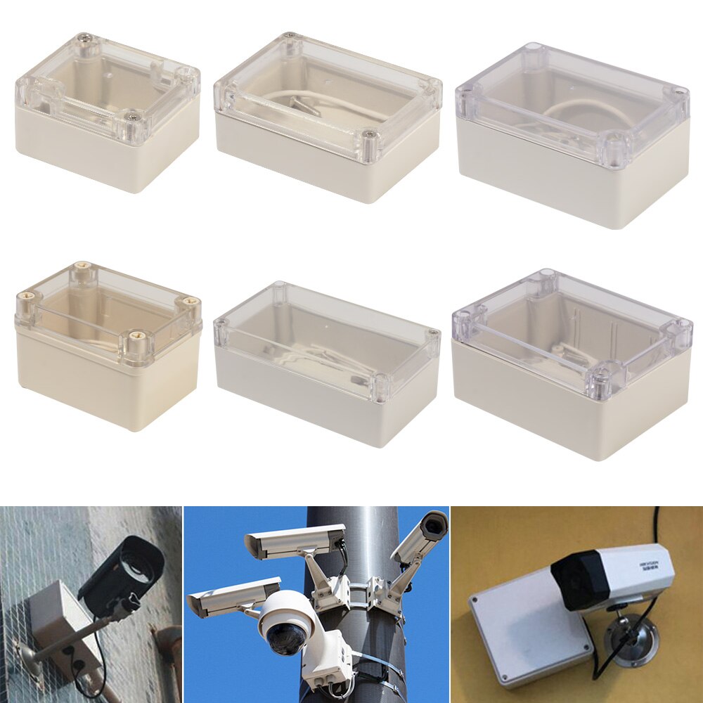 Enclosure Electronic Instrument Housing Case Waterproof Plastic Junction Box Transparent Cover Electrical Project Outdoor Boxes