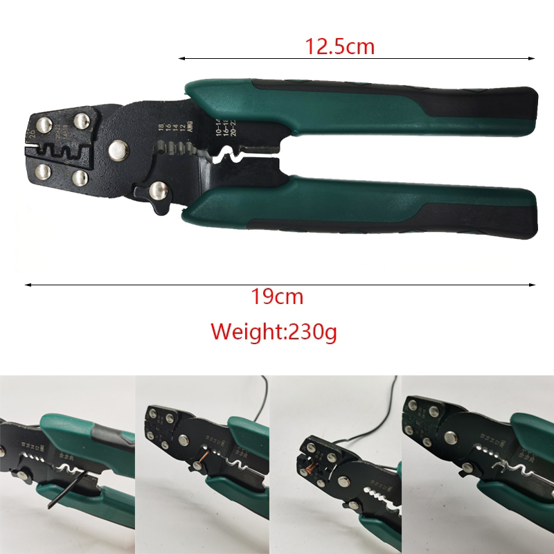 Multi-function Mini Electric Terminal Crimping Pliers With Wire Stripping Cutting Hand Crimping Tool Multiple Connector Kits: Red