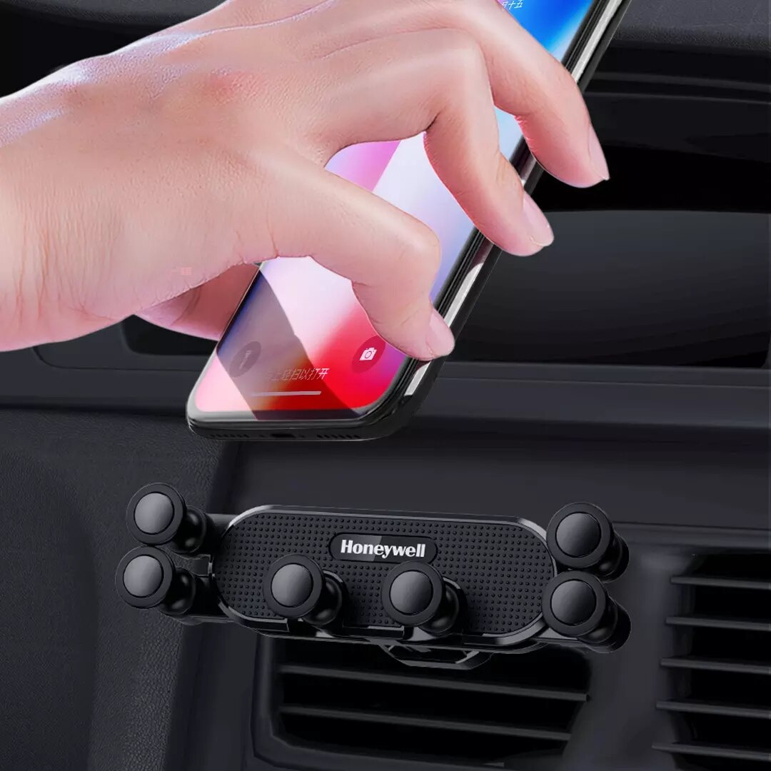 Honeywell air outlet gravity car phone holder, automatically tensioned, full protection from six-point support, suitable for 4,7-6,7 in