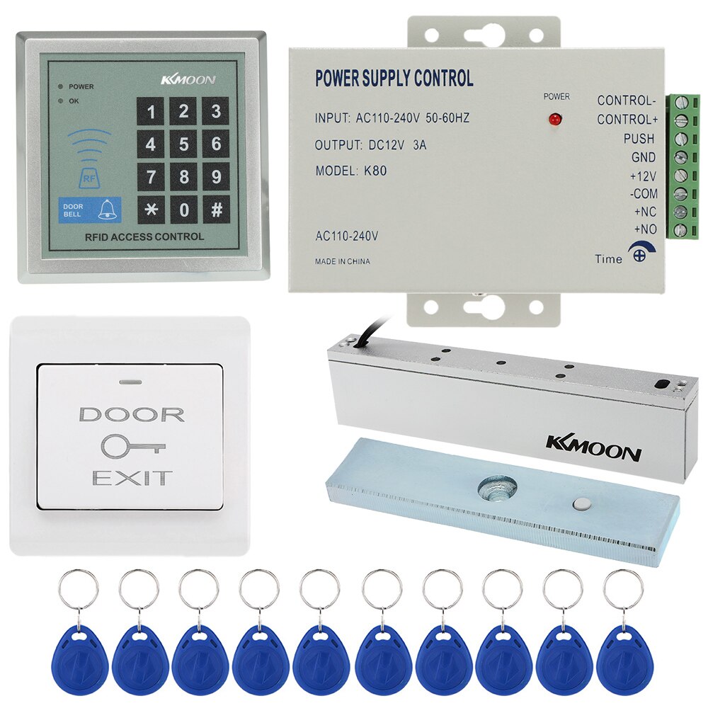 Door Entry Access Control System Kit Password Host Controller + 180KG/396lb Electric Magnetic Lock + Door Switch + DC12V Power