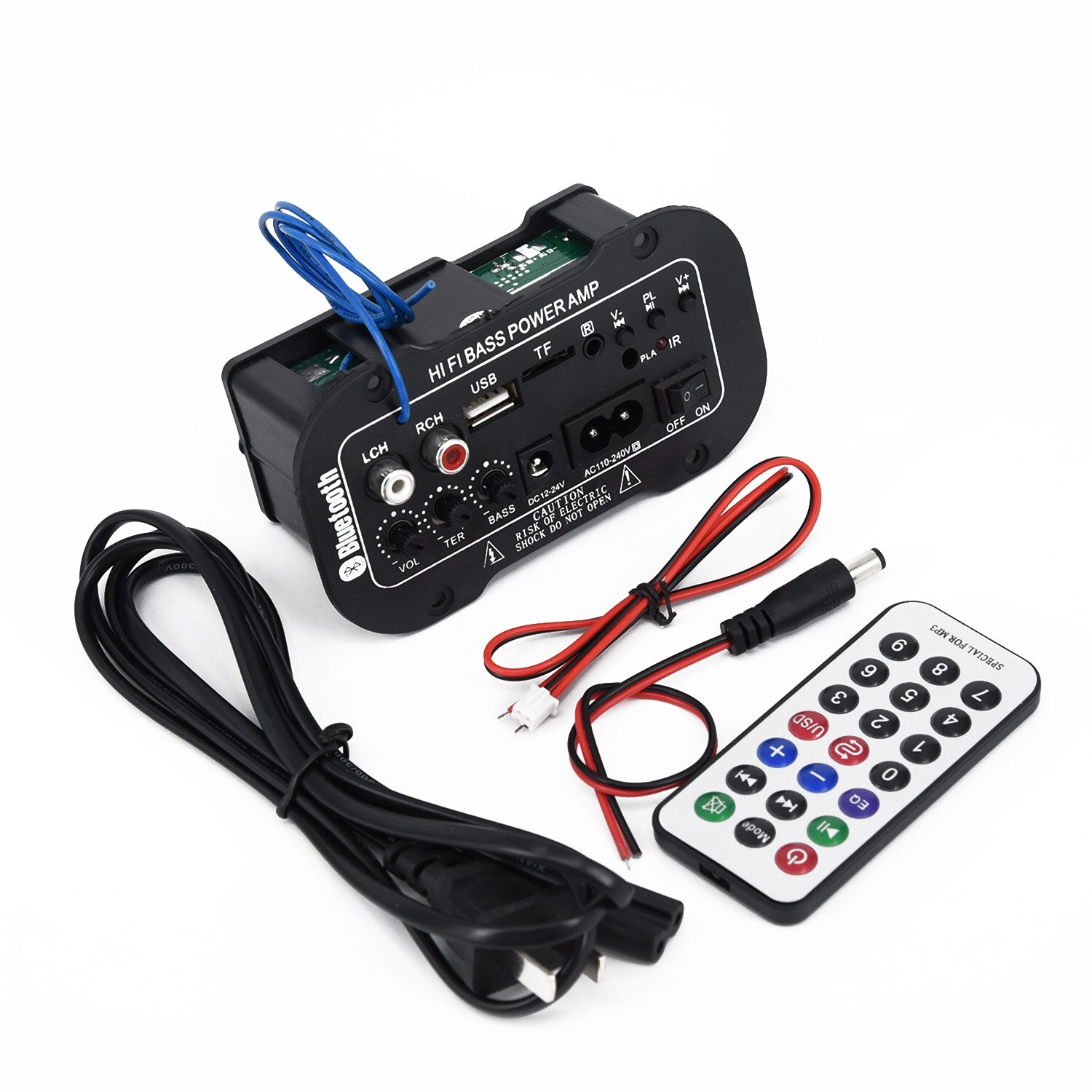 Auto Car Bluetooth HiFi Bass Power AMP Stereo Digital Amplifier USB TF Remote