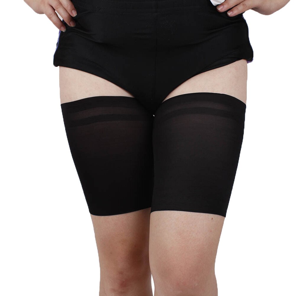 1 par halkfria silikonstrumpor benärmar legging sportstrumpor kalori viktminskning tunna smalbensben skydd gummibensband: Svart / S 36-45cm