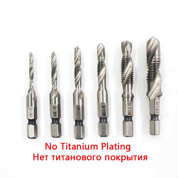 Ztdplsd zeskantschacht hss titanium machine tapschroef spiraalpunt draad metrische plug taps boorbits hand slijpen snijgereedschap: 8mm / Zilver