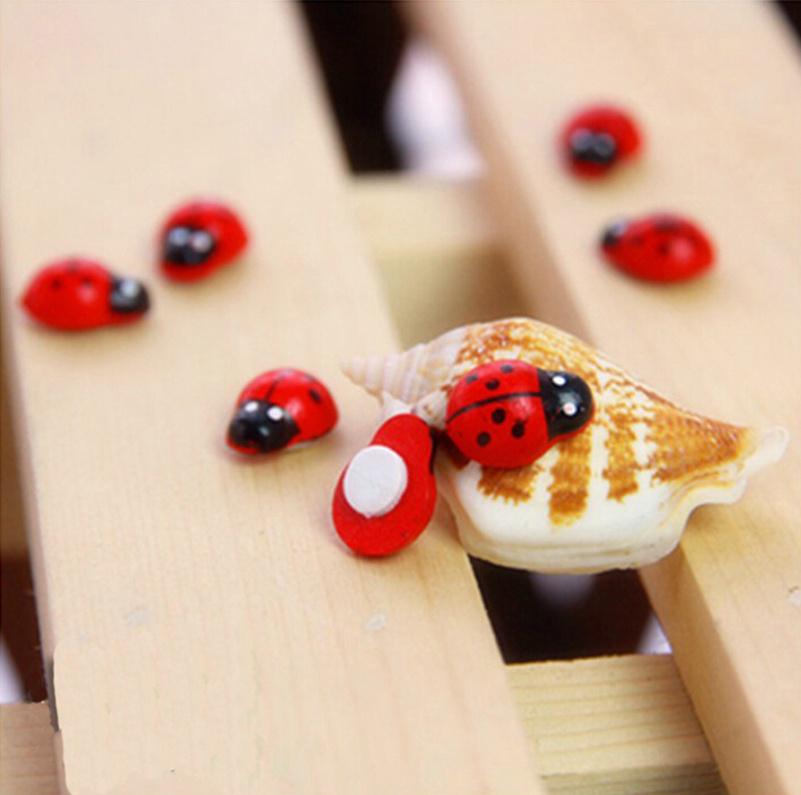 Ornements de jardin bricolage mini coccinelle mousse | 10 pièces, dessin animé tendance, ornements micro paysage, ornements de bricolage