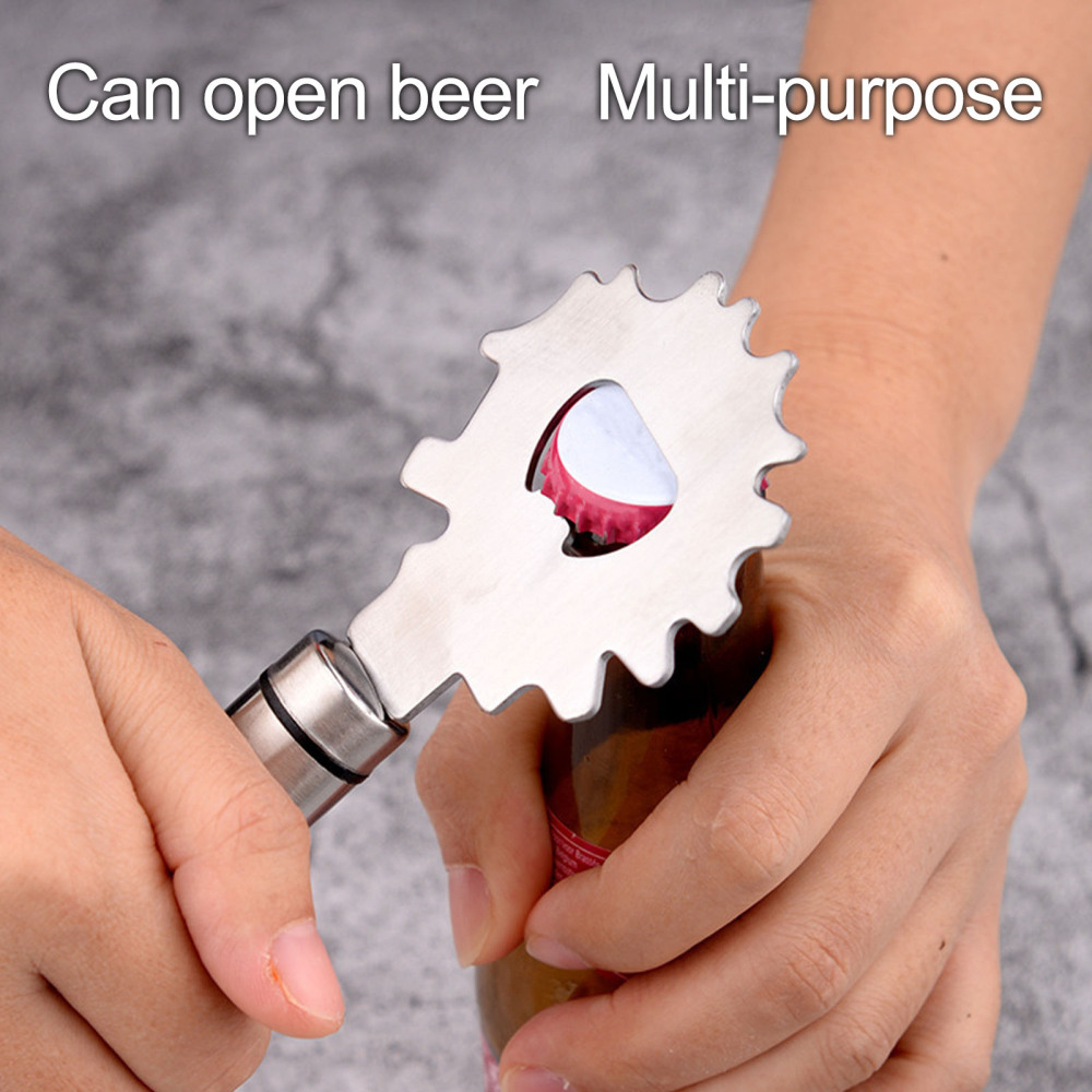 Grill Scraper Tool For Cleaning Metal Grilling Smoker Oven BBQ Brush Tools Stainless Steel With Bottle Opener Outdoor Cleaner