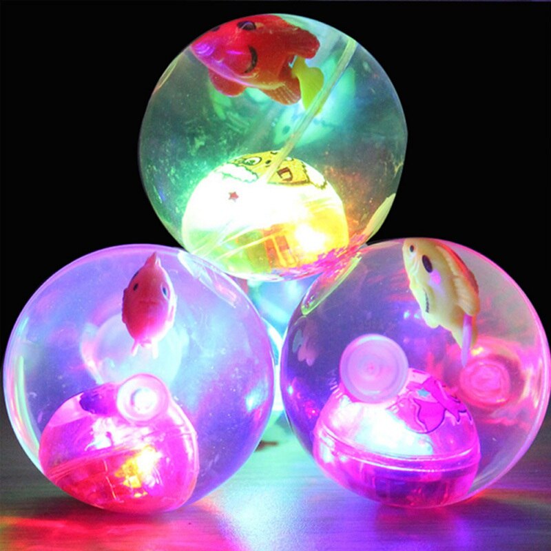 Flashing Ball Light-Up High Bouncy Ball Glow Party Birthday Toy Prize Favor pet Toy Random Color 1PC*