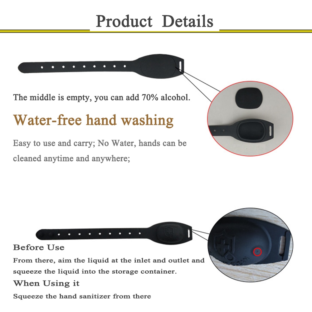 Portable Wristband Handwash Gel Squeeze Band Adjustable Handwash Gel Squeeze Band for Adult Kids Wash Hand