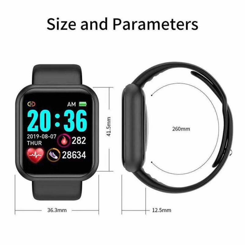 Y68 Smart Watches Men Women's Smartwatch Heart Rate Fitness Tracking Real-Time Blood Pressure Bluetooth Watch For IPhone Xiaomi