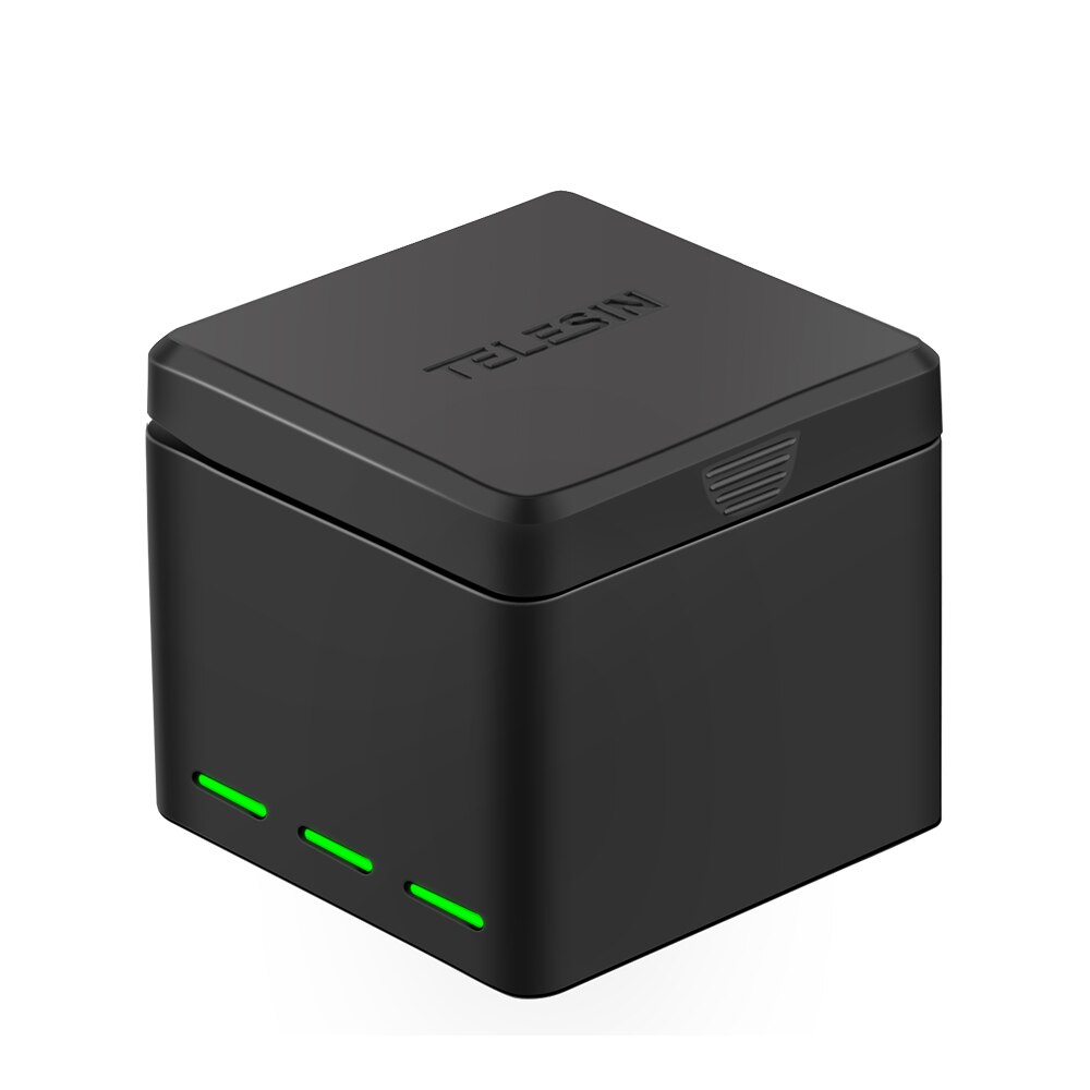 TELESIN-Paquete de 3 baterías + 3 ranuras para cargador de batería, 2 tarjetas TF, caja de almacenamiento para DJI Osmo, accesorios de Cámara de Acción