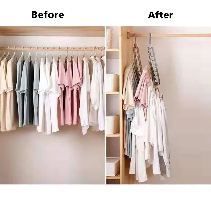 Non-Slip Plastic Clothes Hanger Storage Rack Holder Wardrobe Closet Organizer Clothing Space Saving Hanging Hooks