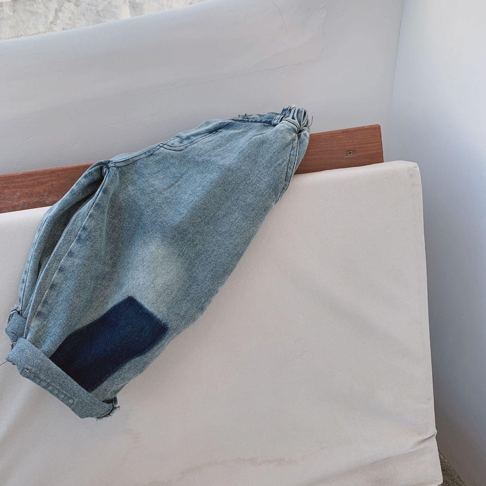 Ragazzi di autunno di modo di colore di contrasto allentato dei jeans di stile Coreano nuovo arrivo di stile di hip hop pantaloni in denim