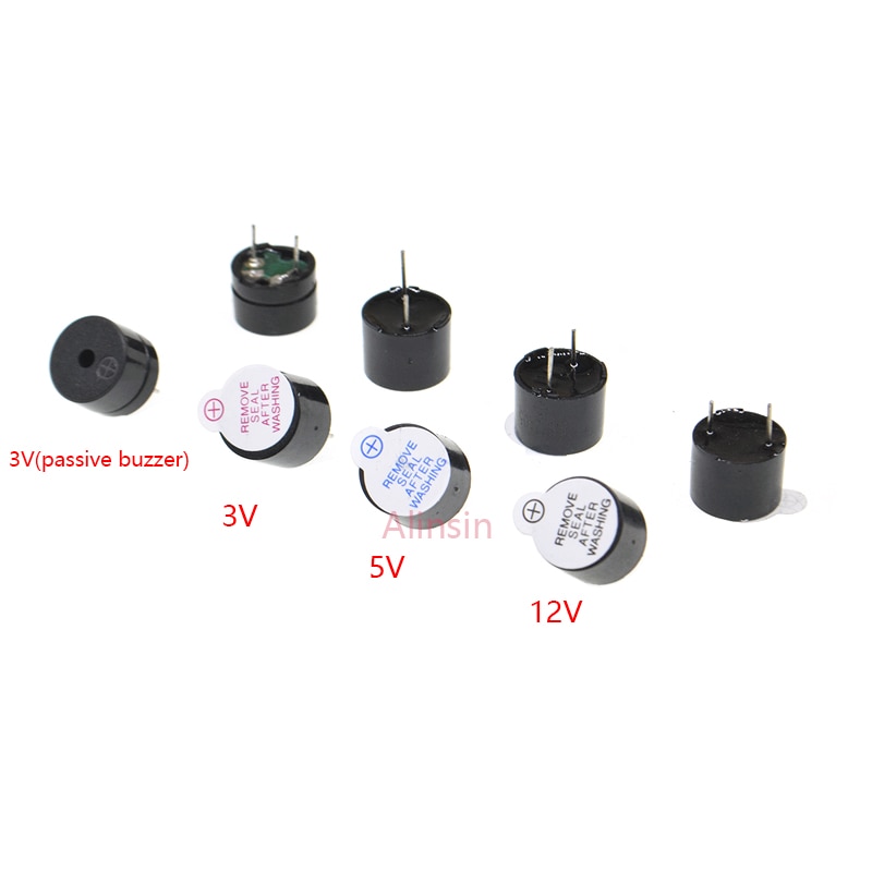 10PCS 3V/5V/12V Passive buzzer/Active Buzzer Magnetic Long Continous Beep Tone 12*9.5mm 12X9.5MM