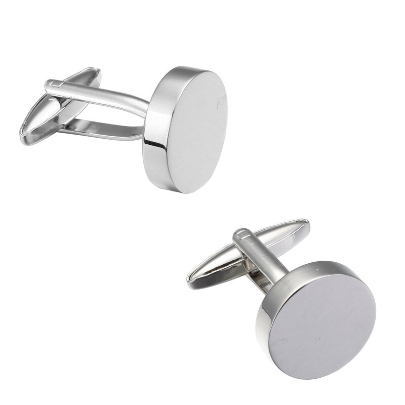 Formale Silber runde Glatte Manschettenknopf für Herren Anzüge Tasten Geometrische Hochzeit Manschettenknopf Französisch Bräutigam Hemd Manschette Links